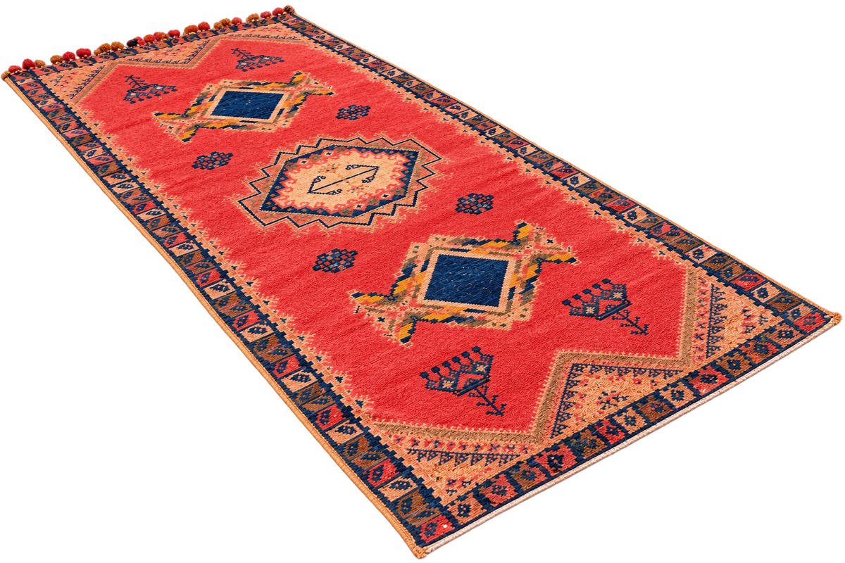 Houda Rug. Vintage Taznakht Rug-6.7x3 ft/ 200x100cm