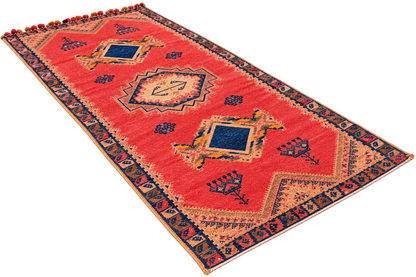 Houda Rug. Vintage Taznakht Rug-6.7x3 ft/ 200x100cm