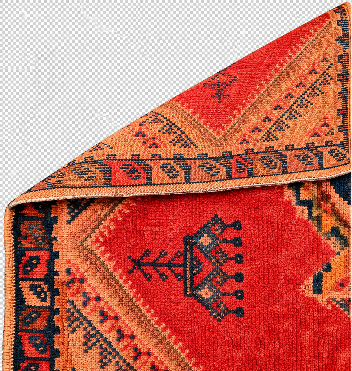 Houda Rug. Vintage Taznakht Rug-6.7x3 ft/ 200x100cm