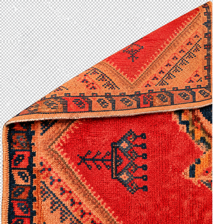 Houda Rug. Vintage Taznakht Rug-6.7x3 ft/ 200x100cm