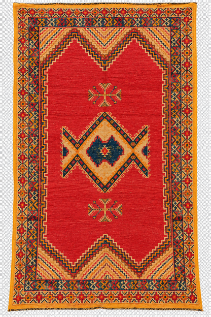 Houda Rug. Vintage Taznakht Rug-6.7x3 ft/ 200x100cm