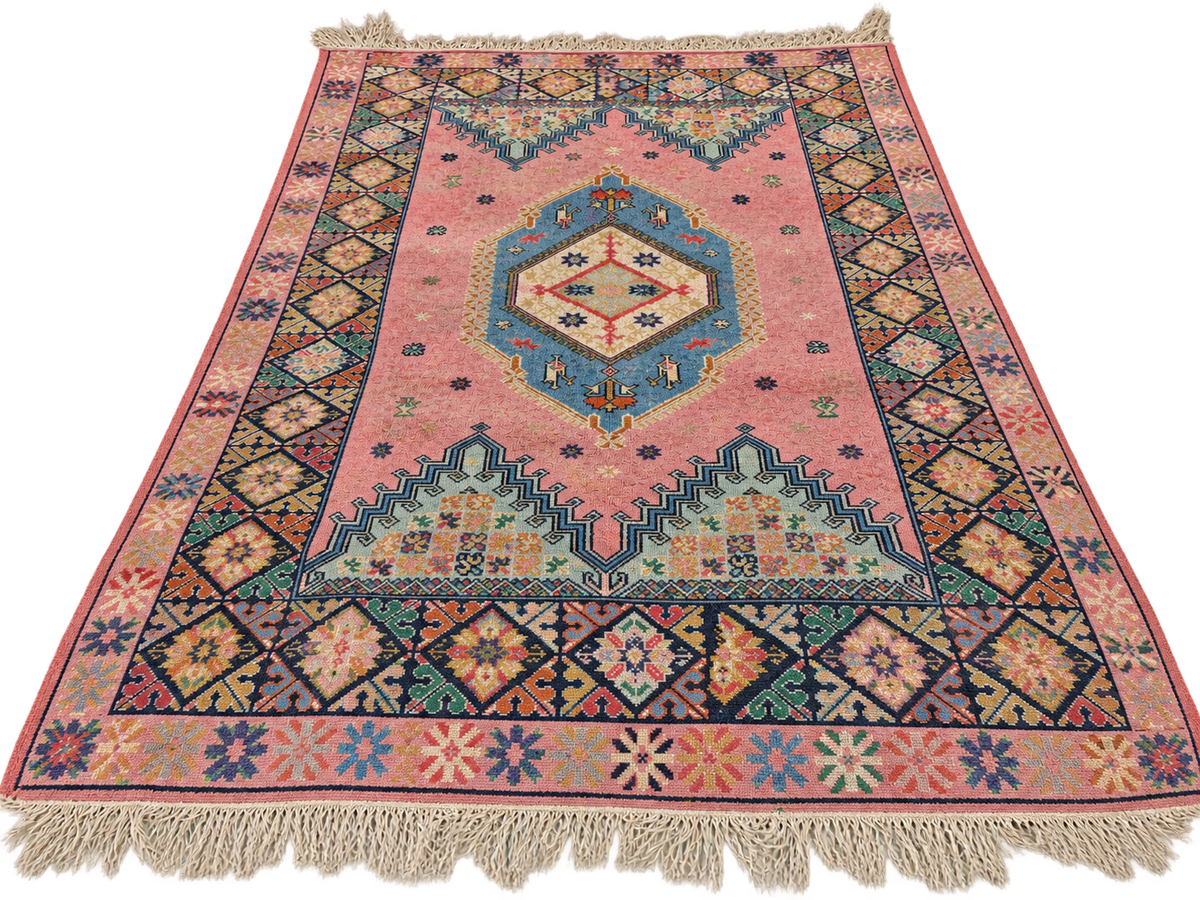 Imane. Handmade Vintage Rug 9x6 ft/ 300x200 cm