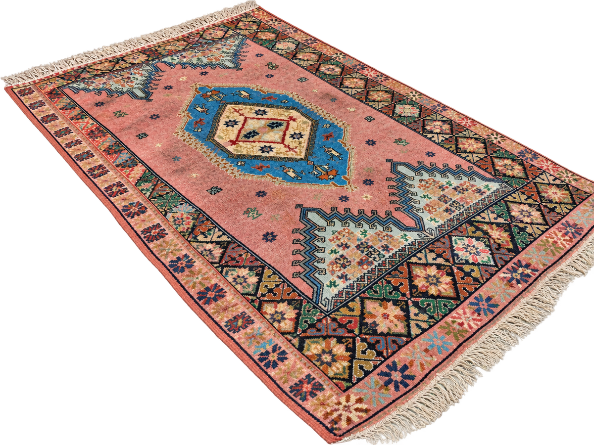 Imane. Handmade Vintage Rug 9x6 ft/ 300x200 cm