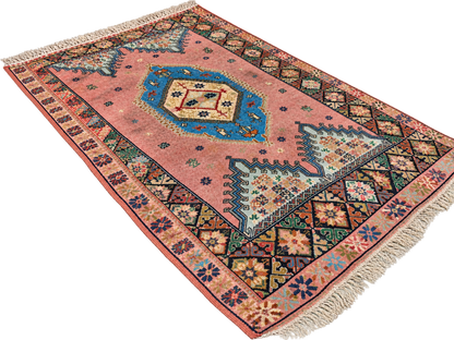 Imane. Handmade Vintage Rug 9x6 ft/ 300x200 cm
