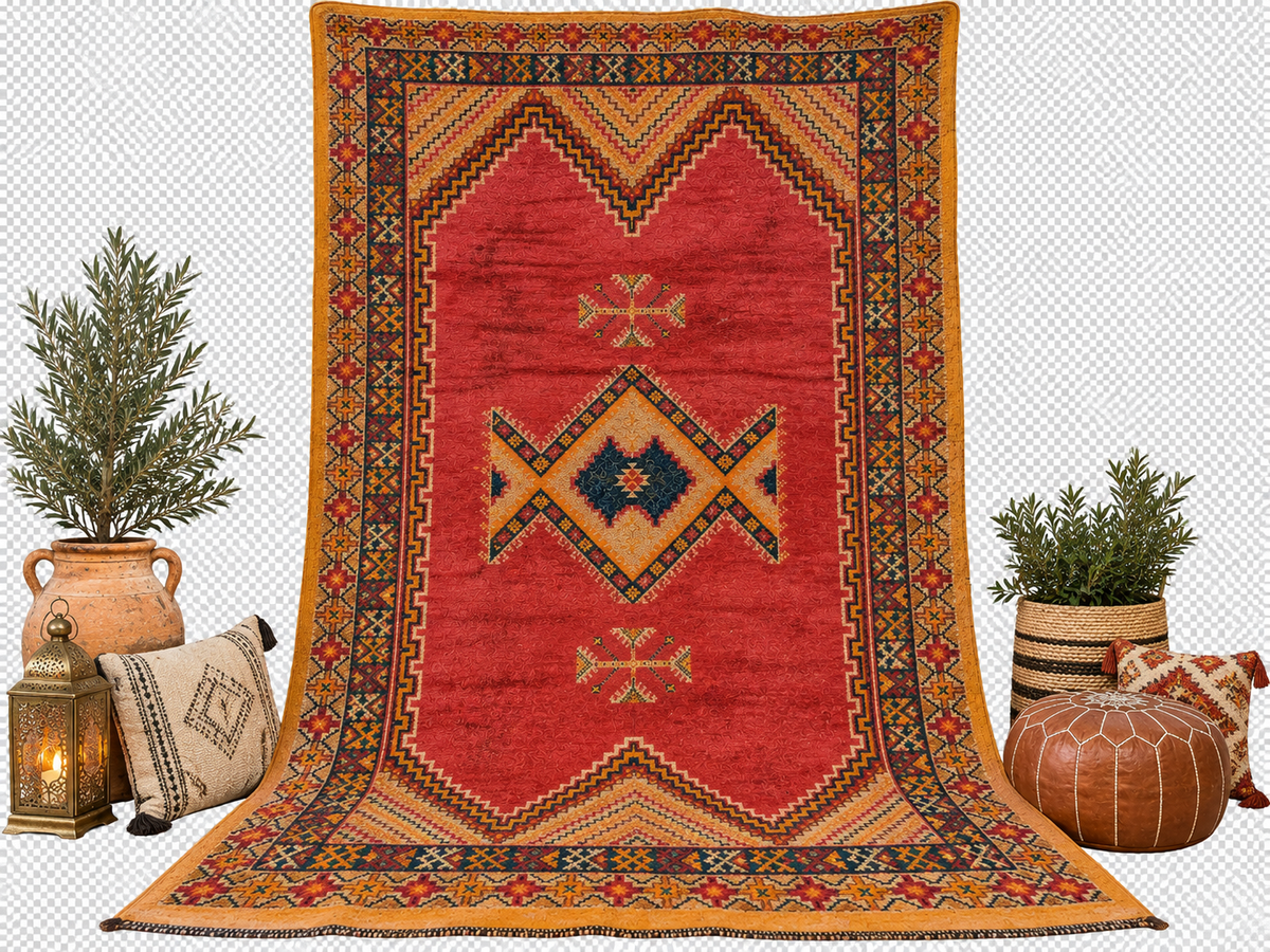 Soukaina Vintage Moroccan Rug-8x4.5 ft/  250x150 cm