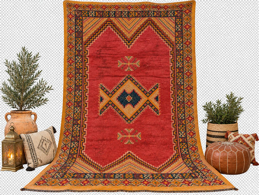 Soukaina Vintage Moroccan Rug-8x4.5 ft/  250x150 cm
