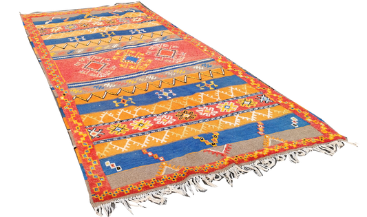 1-1TL10.17-4.9 -Large Handmade Moroccan Orange Berber Rug Wool 10.17x4.9 ft