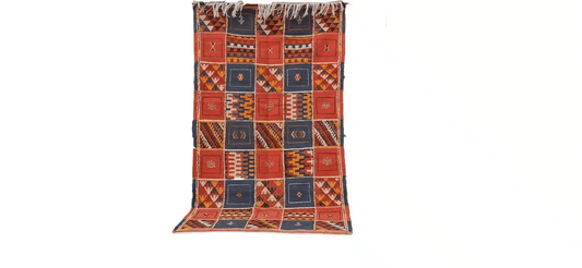 28-TSM210110/ Colourful Tribal Handmade Moroccan Rug. 6.5x3.6 ft Medium Berber Carpet/ 200x110 cm
