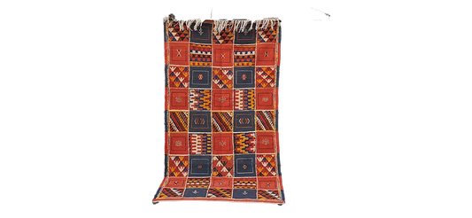 28-TSM210110/ Colourful Tribal Handmade Moroccan Rug. 6.5x3.6 ft Medium Berber Carpet/ 200x110 cm
