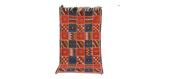 28-TSM210110/ Colourful Tribal Handmade Moroccan Rug. 6.5x3.6 ft Medium Berber Carpet/ 200x110 cm