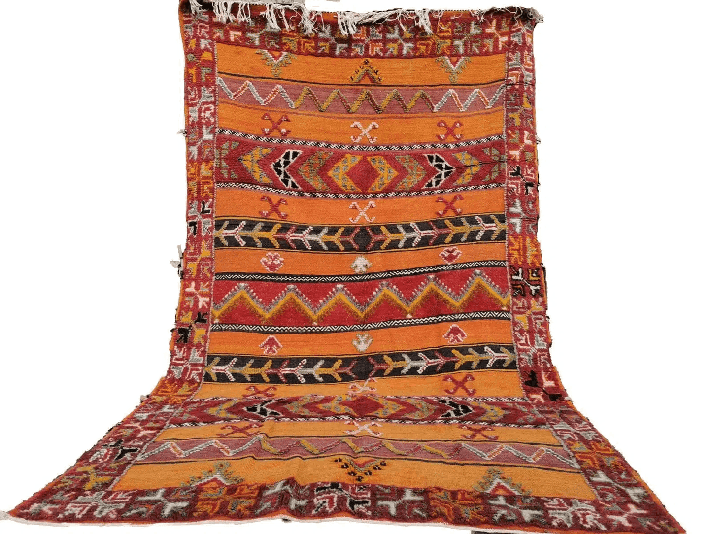 92-TML250150- Handmade Traditional Camel Wool Rug. Berber Design 8.2x4.9 ft