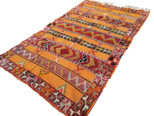 92-TML250150- Handmade Traditional Camel Wool Rug. Berber Design 8.2x4.9 ft