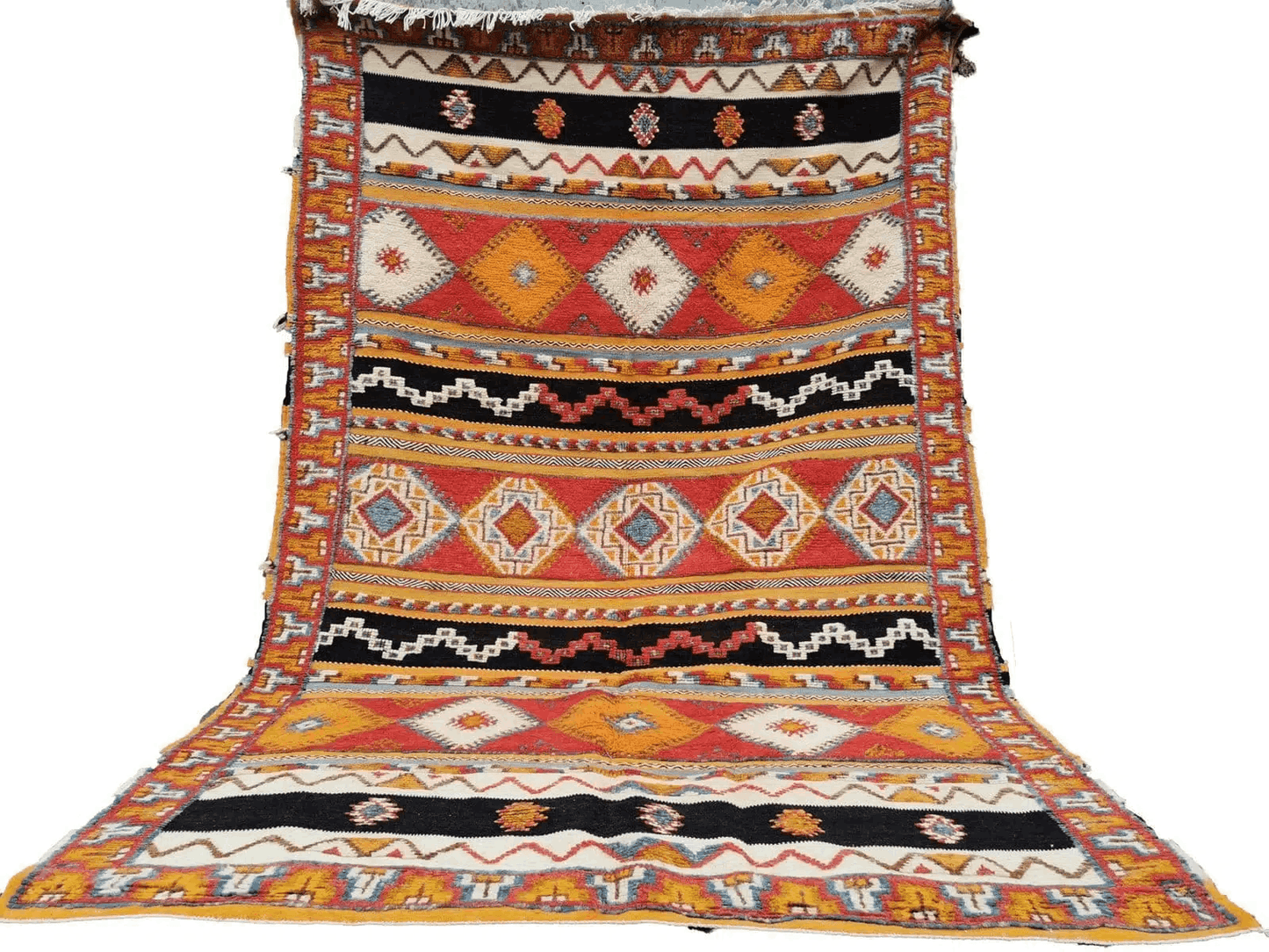 96-TML250160- Handmade  Moroccan Berber Rug. Camel Wool Carpet-8.3x5.2 ft