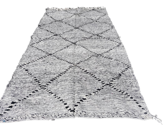 R2040- Handmade Grey Moroccan Berber Rug. Camel Wool Carpet-8x4.5ft / 243x140 cm