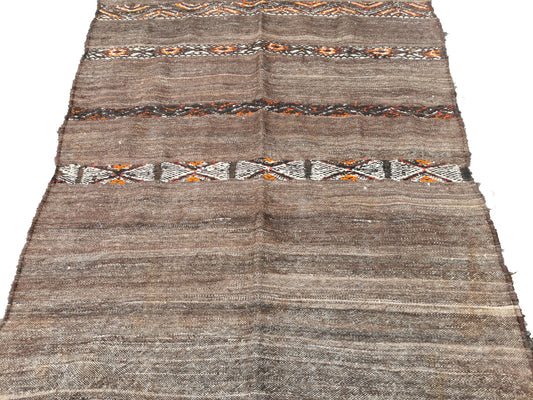 R206- Handmade Vintage Moroccan Berber Rug. Camel Wool Carpet-8.2x5.7 ft 250x175cm