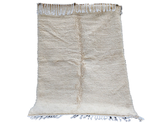 RB314 Handwoven Moroccan Beni Ourain Rug - Ivory with Subtle Geometric Texturet 8.5x5.2 ft 260x160cm