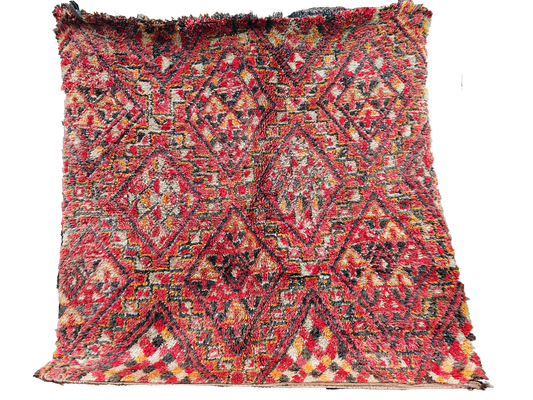 R249- Handmade Vintage Moroccan Berber Rug. 100% Wool Carpet-200x197cm
