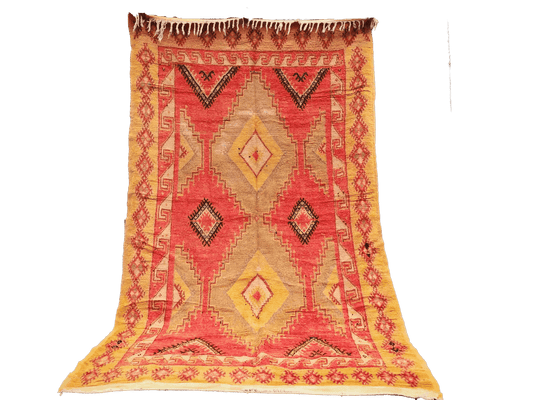 R307-Antique Handmade Moroccan Rug 100% wool 245x145 cm