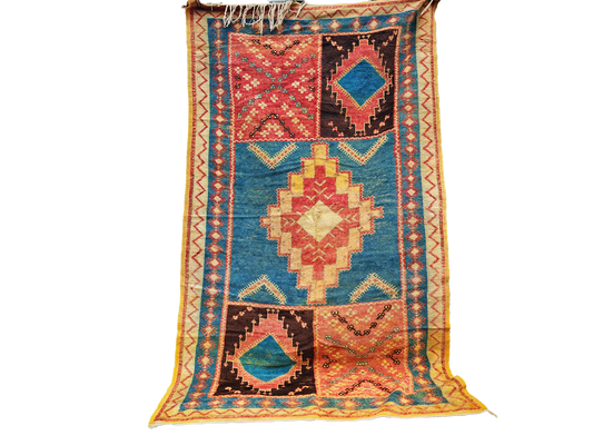 R308-Antique Handmade Moroccan Rug 100% wool 235x135cm
