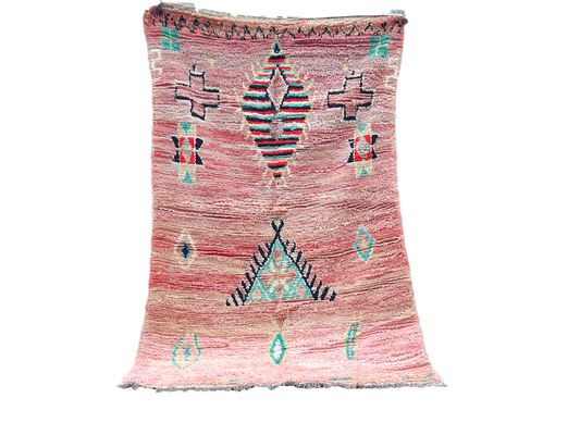 R312-Vintage  Handmade Moroccan Berber Rug 100% wool 200x130cm