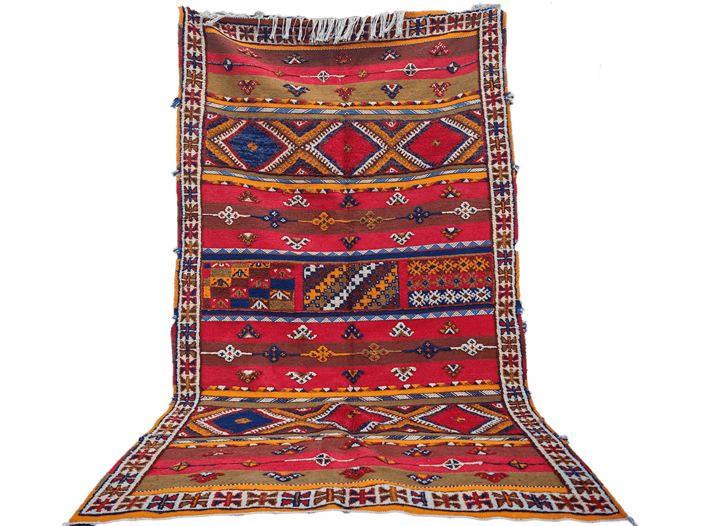 R312- Handmade Large Colourful Moroccan Berber Rug. Camel Wool Carpet-8.5×5 ft 260x155cm