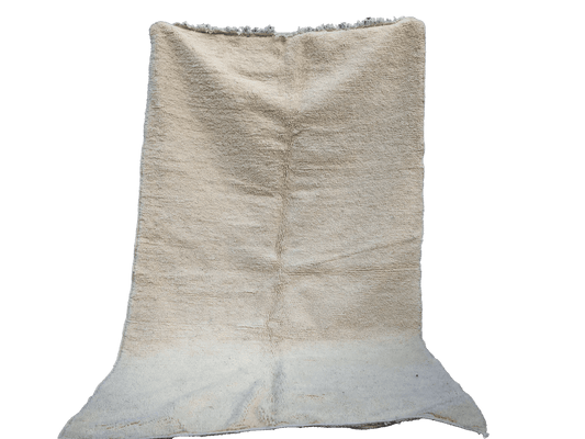 RB314 Handwoven Moroccan Beni Ourain Rug - Ivory with Subtle Geometric Texturet 8.5x5.2 ft 260x160cm