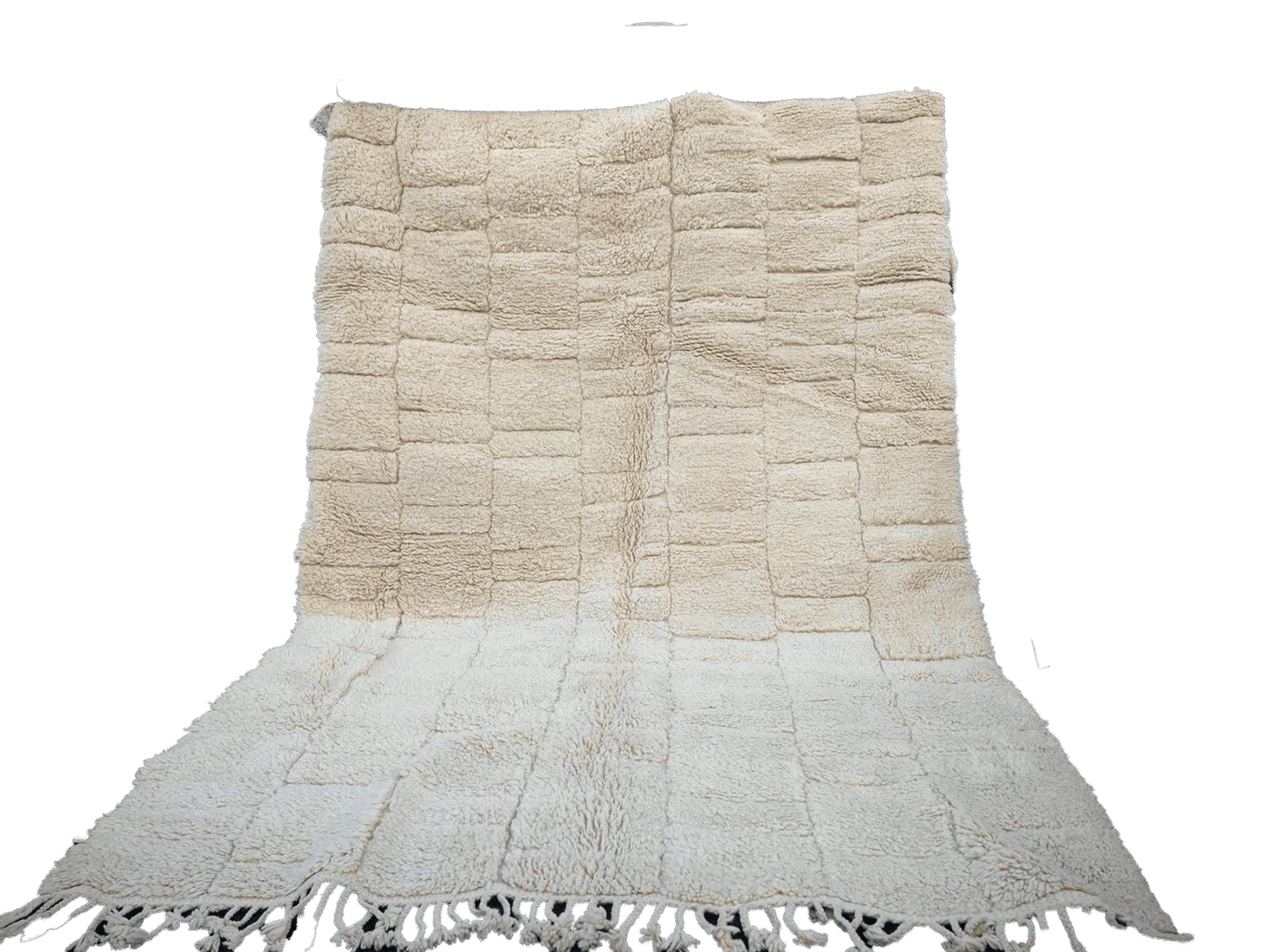 R320- Handwoven Moroccan Beni Ourain Rug - 100%wool/ 9.8x6.8ft-- 300x210 cm