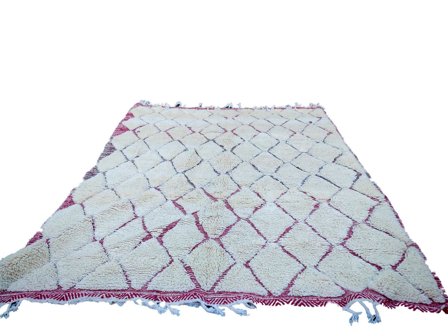 RB318- Cream Authentic Beni Ouarain  Moroccan Rug 100%wool  8.5x6.5ft  260x200 cm