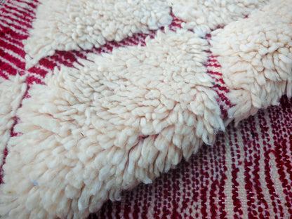 RB318- Cream Authentic Beni Ouarain  Moroccan Rug 100%wool  8.5x6.5ft  260x200 cm
