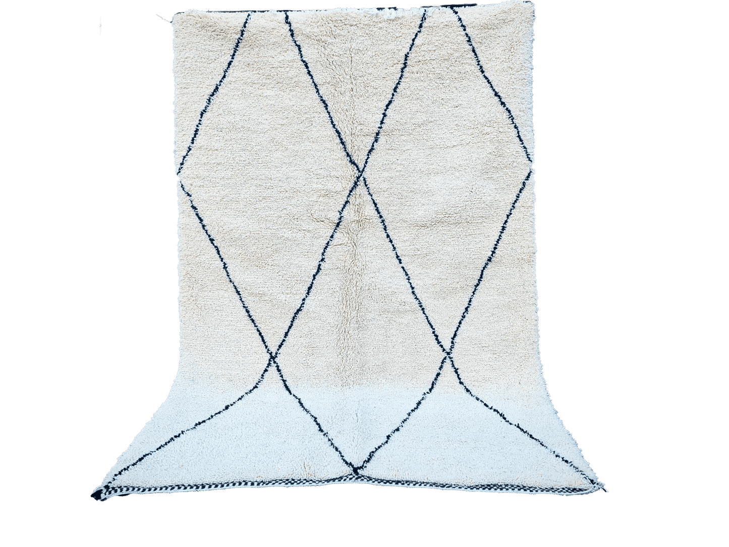 RB317- Cream Authentic Beni Ouarain  Moroccan Rug 100%wool  8.5x5.2ft  260x170 cm