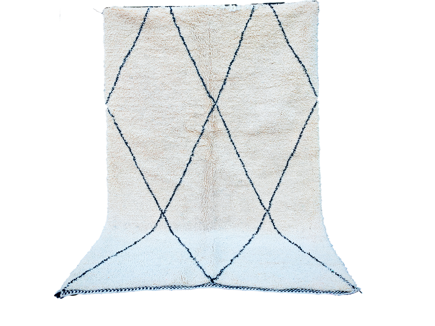 RB317- Cream Authentic Beni Ouarain  Moroccan Rug 100%wool  8.5x5.2ft  260x170 cm