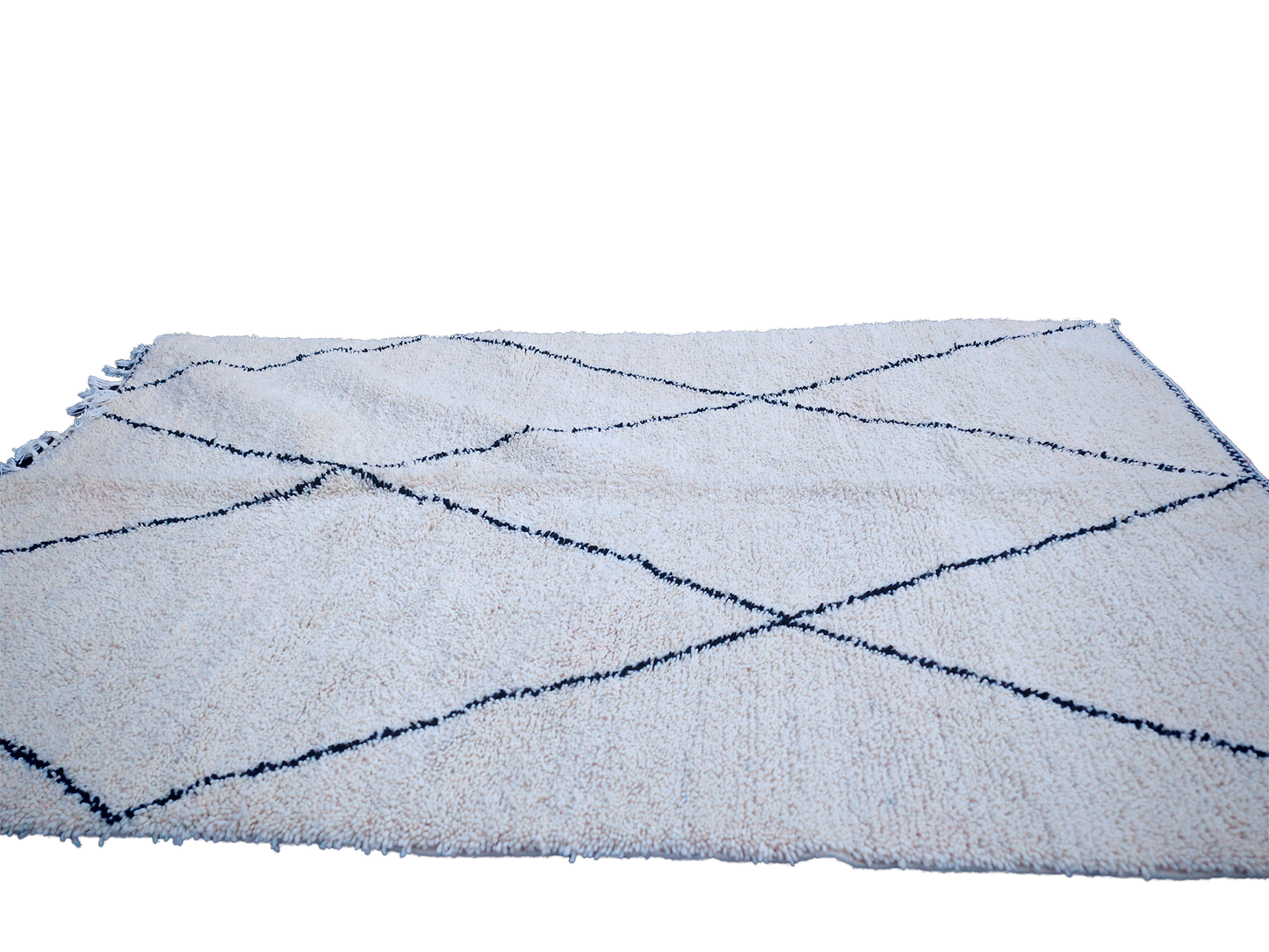 RB317- Cream Authentic Beni Ouarain  Moroccan Rug 100%wool  8.5x5.2ft  260x170 cm