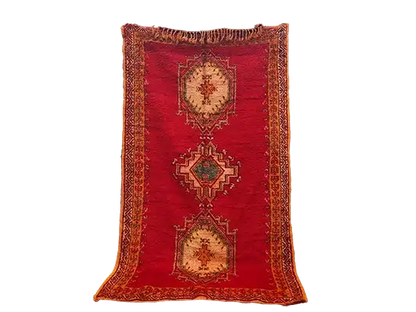 R311-Antique Handmade Moroccan Rug 100% wool 250×134cm