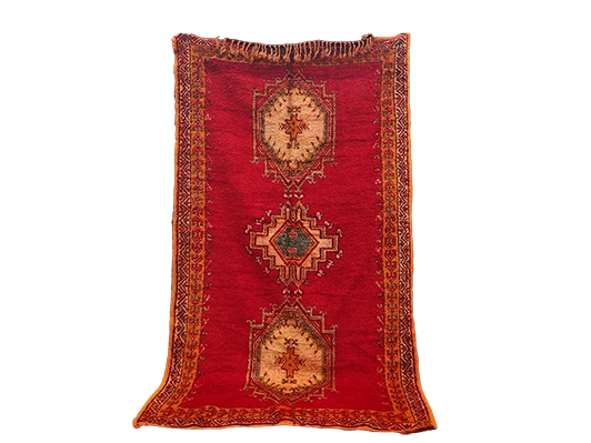 R311-Antique Handmade Moroccan Rug 100% wool 250×134cm