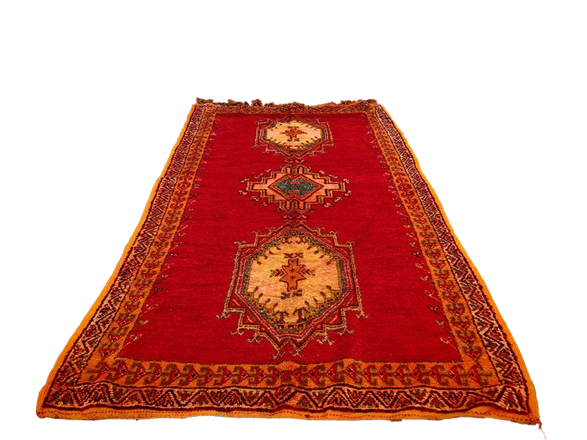 R311-Antique Handmade Moroccan Rug 100% wool 250×134cm