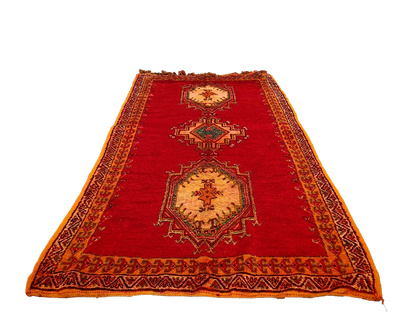 R311-Antique Handmade Moroccan Rug 100% wool 250×134cm