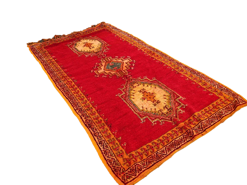 R311-Antique Handmade Moroccan Rug 100% wool 250×134cm