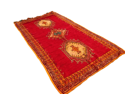 R311-Antique Handmade Moroccan Rug 100% wool 250×134cm