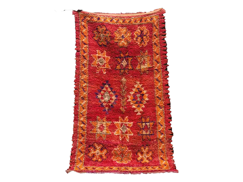 R312-Vintage Moroccan Rug – Handwoven Amazigh Artistry 100% wool 190x108 cm