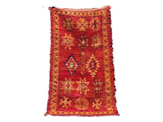R312-Vintage Moroccan Rug – Handwoven Amazigh Artistry 100% wool 190x108 cm