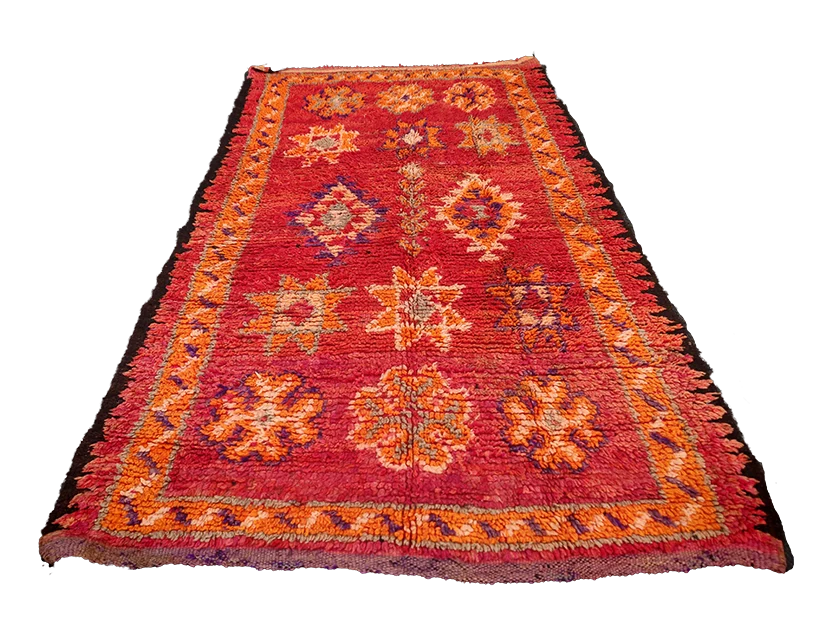 R312-Vintage Moroccan Rug – Handwoven Amazigh Artistry 100% wool 190x108 cm