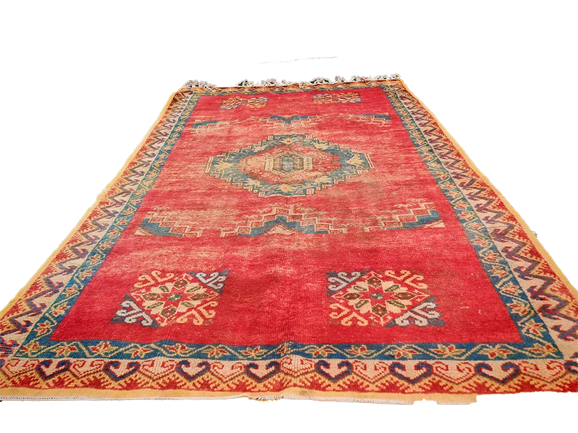 R313-Antique Handmade Moroccan Rug 100% wool 265x162 cm