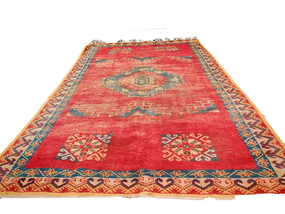 R313-Antique Handmade Moroccan Rug 100% wool 265x162 cm