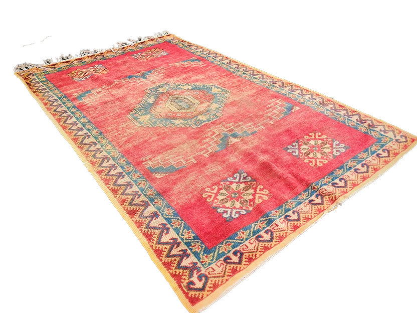 R313-Antique Handmade Moroccan Rug 100% wool 265x162 cm