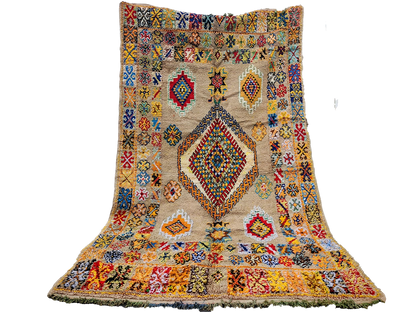 Dounia vintage Moroccan Tribal Rug Traditional Berber pattern 9.8x5.8 ft/ 300x178cm