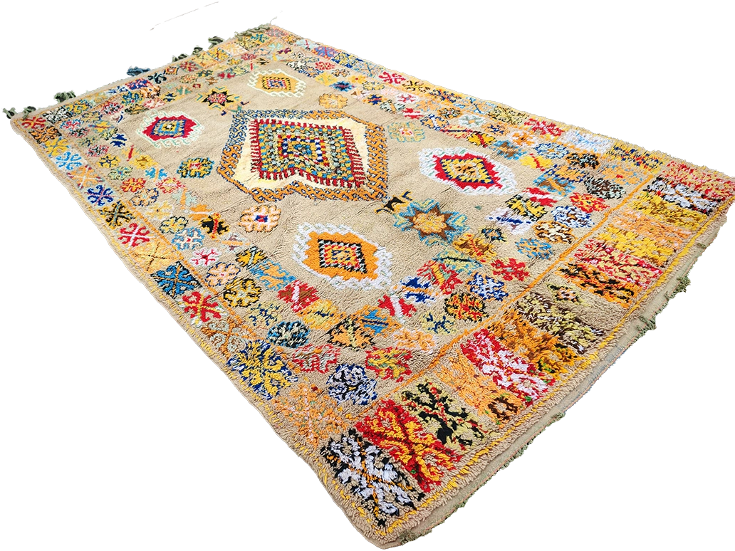 Dounia vintage Moroccan Tribal Rug Traditional Berber pattern 9.8x5.8 ft/ 300x178cm