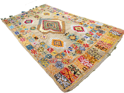 Dounia vintage Moroccan Tribal Rug Traditional Berber pattern 9.8x5.8 ft/ 300x178cm