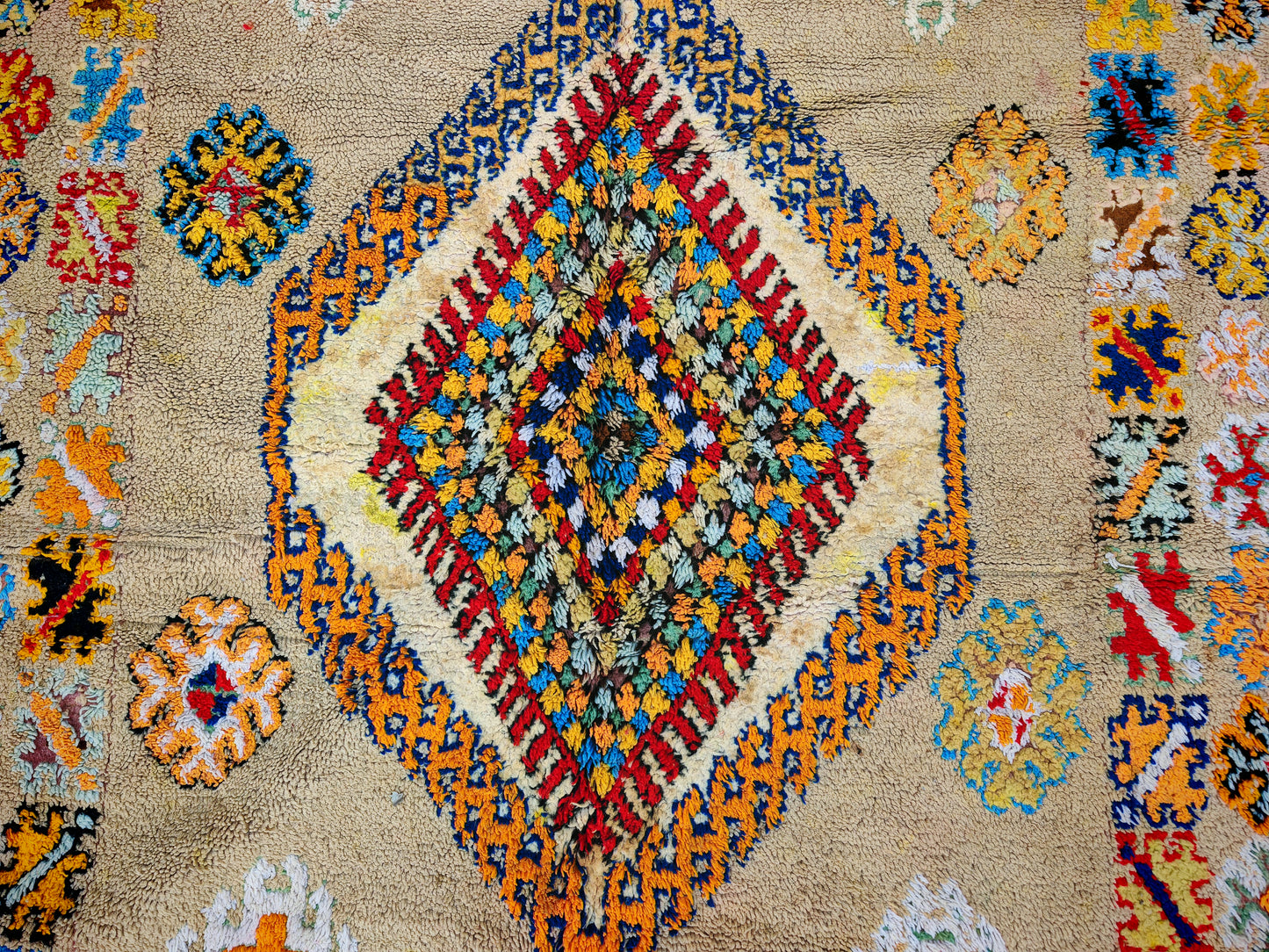 vintage Moroccan Tribal Rug Traditional Berber pattern 9.8x5.8 ft/ 300x178cm