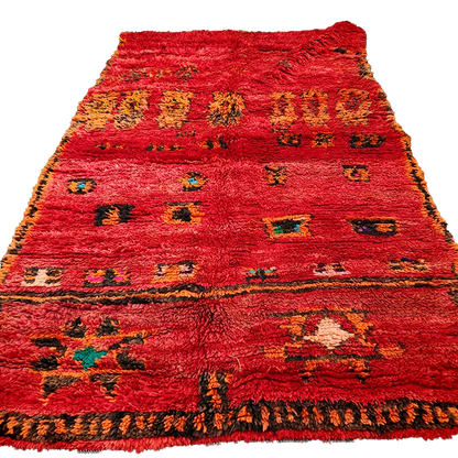 Vintage Moroccan Tribal Rug 7.5x4.2 ft / 230x132cm