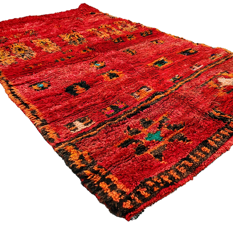Vintage Moroccan Tribal Rug 7.5x4.2 ft / 230x132cm